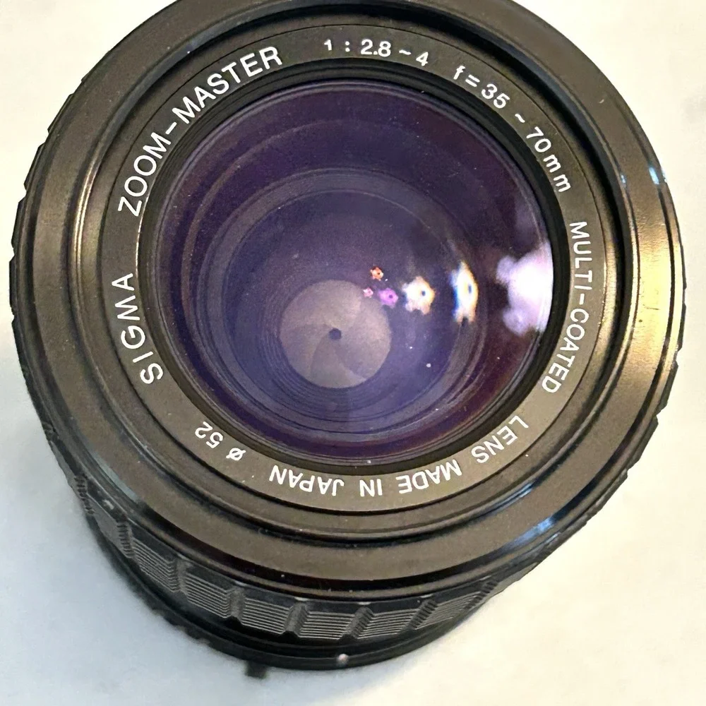 Ricoh KR-30SP 35mm SLR Film Camera Sigma 35-70mm Lens Converter Filter + WORKS